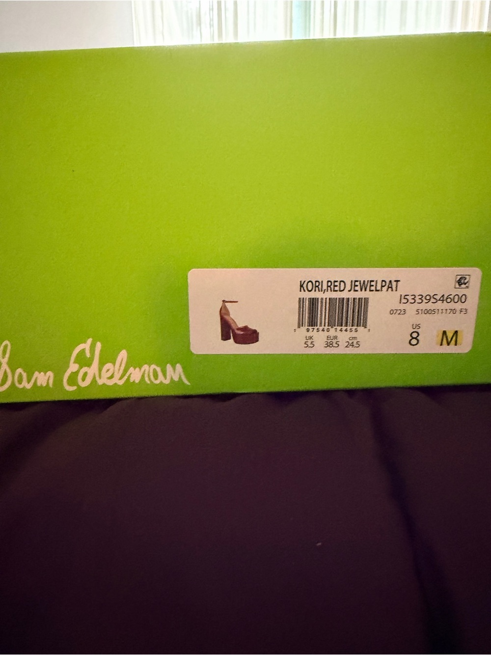 Sam Edelman “Kori” Platform High Heels in Metallic Red - Picture 6 of 6